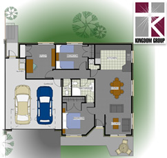 Matai (double garage) - 2 bedroom, 1 bathroom, study and double garage community village home for sale in Tauranga, NZ.