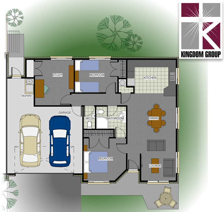 Matai (double Garage) Two Bedroom, single bathroom home with study and double garage, for sale in Bay of Plenty, NZ.